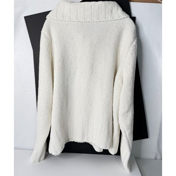 Vintage White Villager By Liz Claiborne Womens Button-Up Collar Cardigan Sweater - Picture 2 of 10